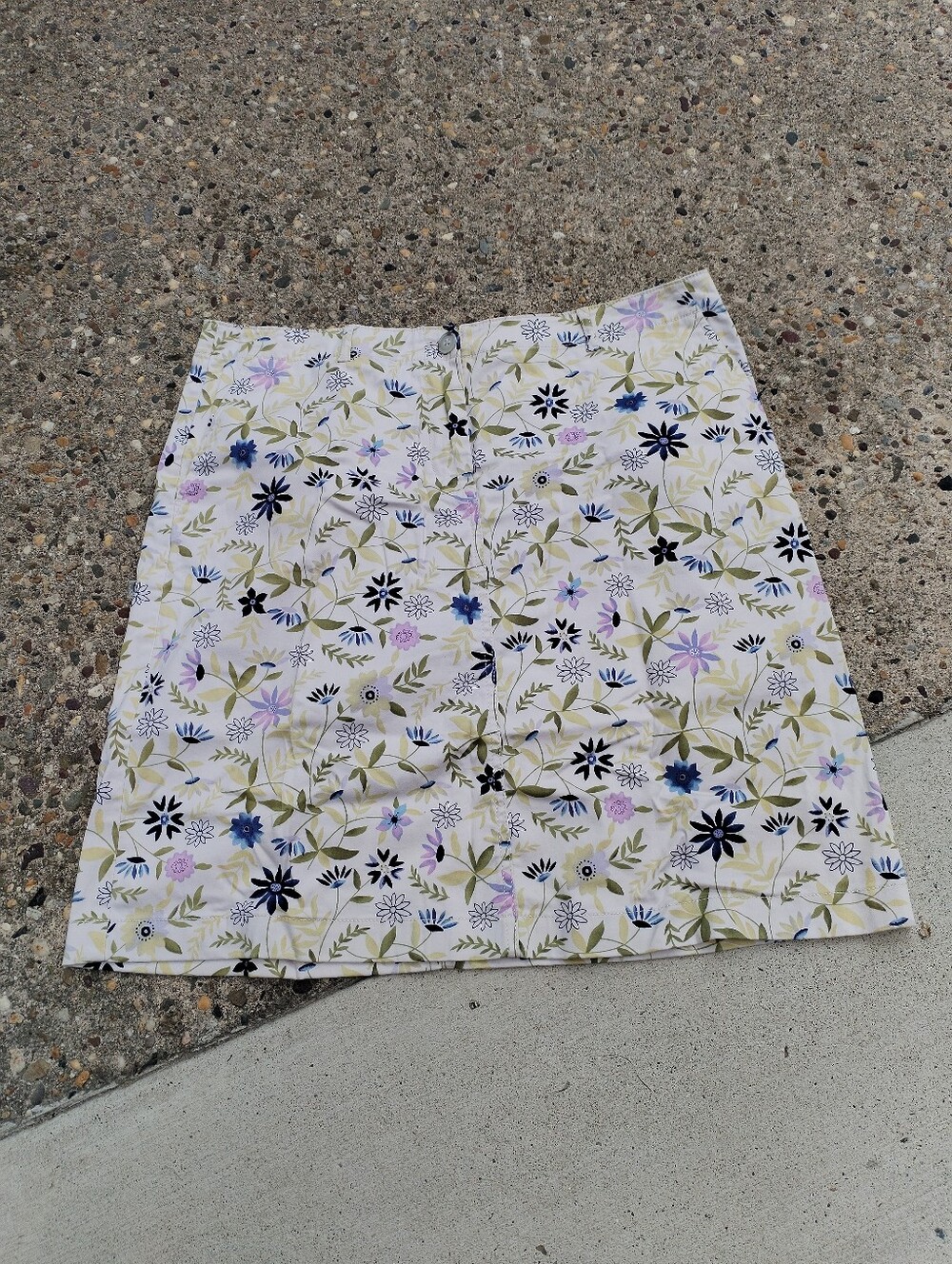 J Jill Skirt Live In Womens Sz 10 Multi-Color Floral Cotton Blend Stretch Zip